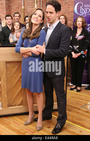 Santino Fontana and Laura Osnes Press day for Rodgers and Hammerstein's Cinderella  held at Gibney Dance Center.  Featuring: Santino Fontana and Laura Osnes Press day for Rodgers and Hammerstein's Cinderella  held at Gibney Dance Center. Where: New York C Stock Photo