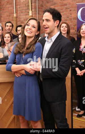 Santino Fontana and Laura Osnes Press day for Rodgers and Hammerstein's Cinderella  held at Gibney Dance Center.  Featuring: Santino Fontana and Laura Osnes Press day for Rodgers and Hammerstein's Cinderella  held at Gibney Dance Center. Where: New York C Stock Photo