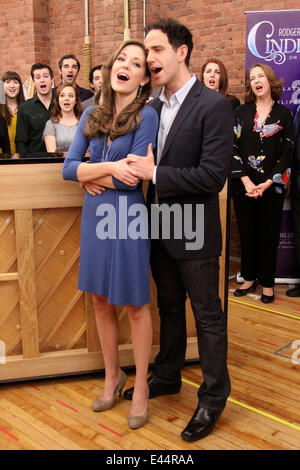 Santino Fontana and Laura Osnes Press day for Rodgers and Hammerstein's Cinderella  held at Gibney Dance Center.  Featuring: Santino Fontana and Laura Osnes Press day for Rodgers and Hammerstein's Cinderella  held at Gibney Dance Center. Where: New York C Stock Photo