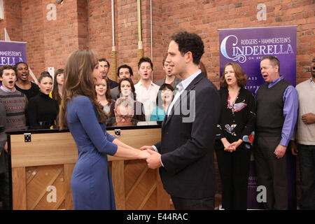 Santino Fontana and Laura Osnes Press day for Rodgers and Hammerstein's Cinderella  held at Gibney Dance Center.  Featuring: Santino Fontana and Laura Osnes Press day for Rodgers and Hammerstein's Cinderella  held at Gibney Dance Center. Where: New York C Stock Photo