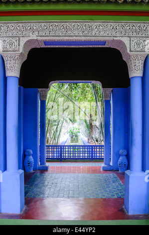 The popular visitor attraction, Les Jardins Majorelle, Marrakech, Morocco, which contain many species of cactus. Stock Photo