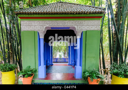 The popular visitor attraction, Les Jardins Majorelle, Marrakech, Morocco, which contain many species of cactus. Stock Photo