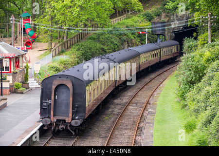 Lakeside and Haverthwaite railway in South Cumbria, UK. Stock Photo