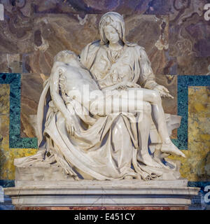 Pietà, marble sculpture by Michelangelo, St. Peter's Basilica, Rome, Lazio, Italy Stock Photo