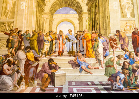 Stanze of Raphael or Raphael's Rooms, School of Athens, Stanza della Segnatura, Apostolic Palace, Vatican Museums, Vatican, Rome Stock Photo