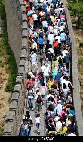 crowd of tourists on The Great Wall  Badaling  China Stock Photo