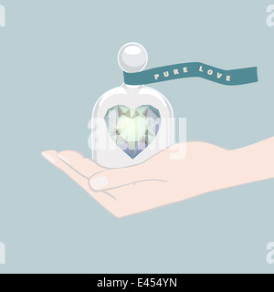 Gift of a heart symbolising Pure Love Stock Photo