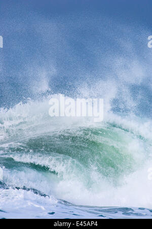 Wave rolling into Saligo Bay, Islay, Argyll, Scotland, UK. February Stock Photo