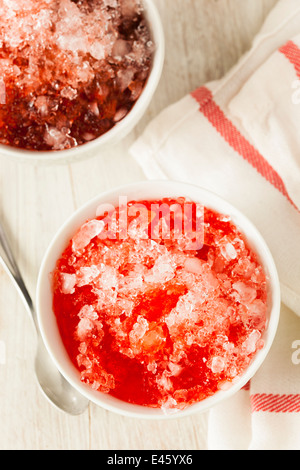 Refreshing Homemade Shaved Ice in a Bowl Stock Photo