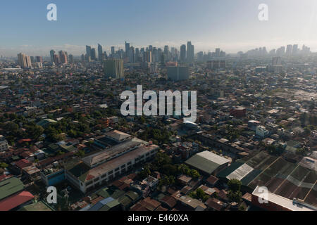 Aerial view of the densely populated city of Manila, Philippines, April 2010 Stock Photo