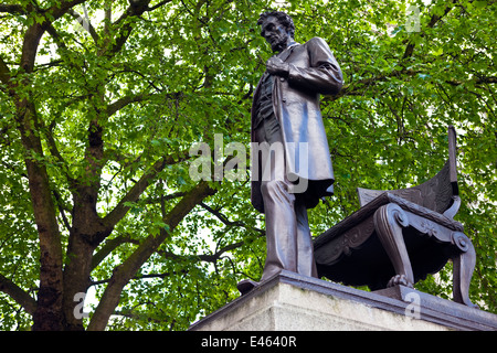 A statue located in Parliament Square in London of Abraham Lincoln - former President of the United States of America. Stock Photo