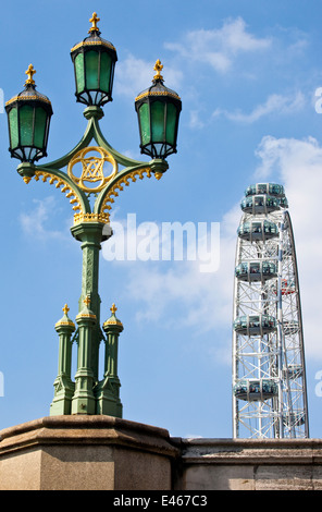 LONDON, UK - MAY 18TH 2014: The London Eye viewed from the Albert Embankment in London. Stock Photo