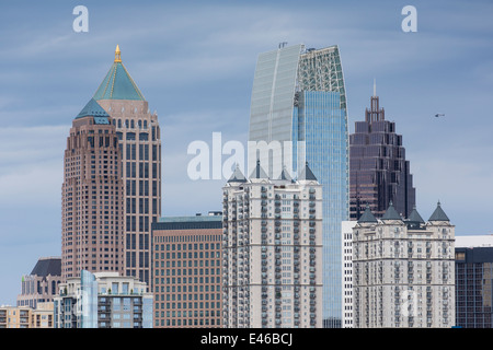 Midtown Skyline from Piedmont Park, Atlanta, Georgia, United States of America Stock Photo