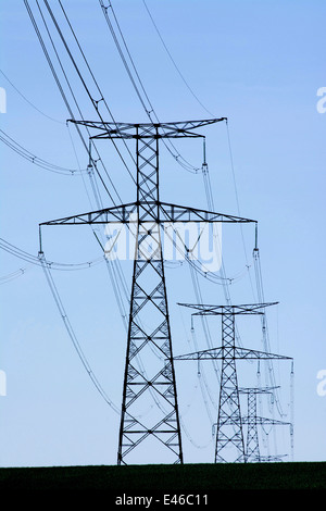 Electric pylons, France Stock Photo