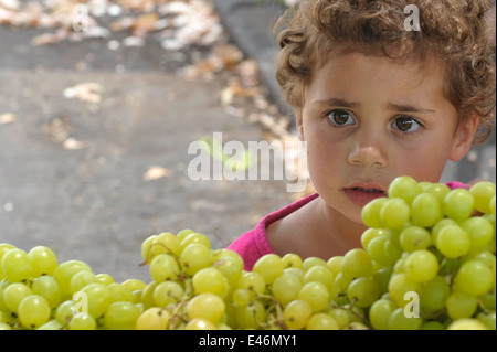 A young Druze girl at Hurfeish market, a Druze town in Israel. Stock Photo