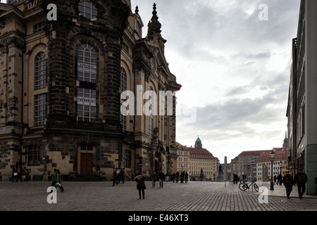 Dresden, Germany, the Frauenkirche at Dresden's Neumarkt Stock Photo