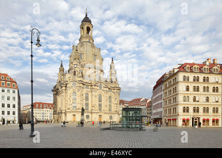 Dresden, Germany, the Frauenkirche at Dresden's Neumarkt Stock Photo