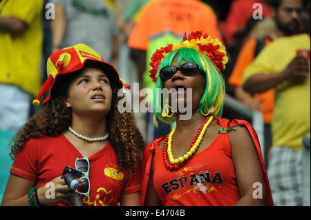 WM 2014, Salvador da Bahia, Spanien vs. Holland, geschockte spanische Fans nach Spielende (1:5). Editorial use only. Stock Photo
