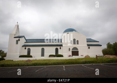 Saint Barbara Greek Orthodox Church in Santa Barbara, in May 2014. Stock Photo