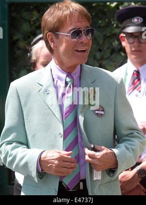 Wimbledon, London, UK. 4th July 2014. Sir Cliff Richard arrives for Men's semi final day at the All England lawn tennis Club Credit:  amer ghazzal/Alamy Live News Stock Photo