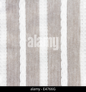 gray and white stripes fabric closeup Stock Photo