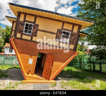 Upside-down house in fun park in Jastrzębia Góra, Poland Stock Photo