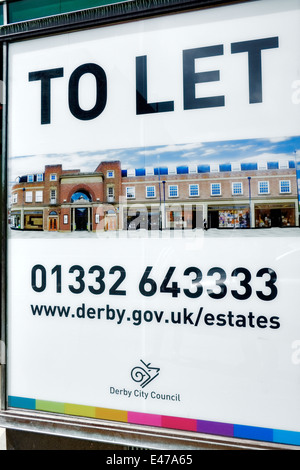 Retail to let sign Derby England UK Stock Photo