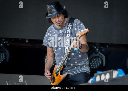 London, UK. 04th July, 2014. Motorhead play the main stage at the Barclaycard British Summer Time festival in London's Hyde Park Credit:  Guy Corbishley/Alamy Live News Stock Photo