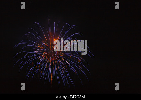 Fireworks over Lincoln, New Hampshire USA Stock Photo