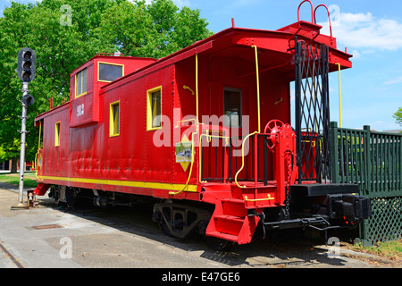 Red Caboose Historic Passenger Train Depot Huntsville Alabama AL US USA Stock Photo