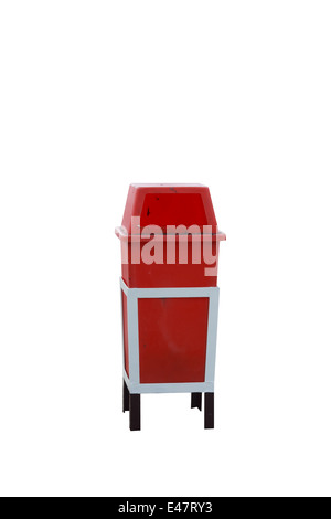 Bin red on white background. Stock Photo