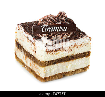 tiramisu, cake, isolated on white background Stock Photo