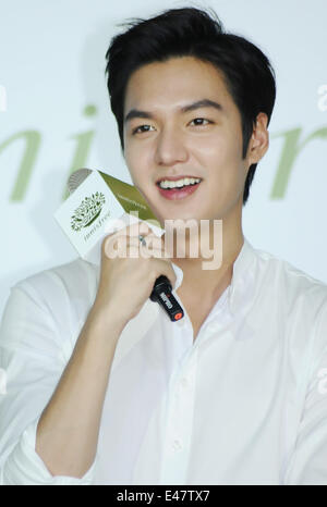 Taipei. 5th July, 2014. South Korean actor Lee Min-ho attends a press conference in Taipei, southeast China's Taiwan, July 4, 2014. © Xinhua/Alamy Live News Stock Photo