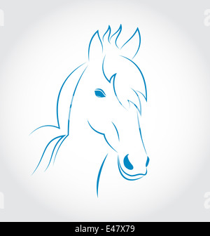 Illustration symbol outline head horse isolated on white background ...