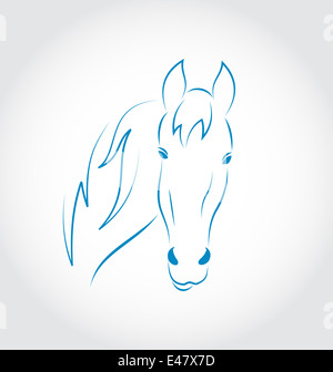 Illustration hand drawn head horse isolated on white background ...