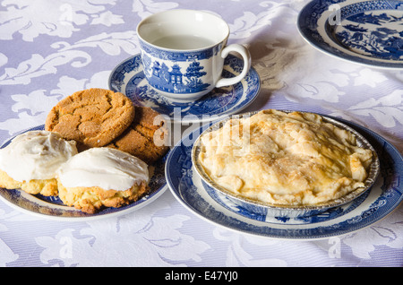Dessert apple pie cookies pastries at Fort Saint James National Historic Site trading post, British Columbia, Canada. Stock Photo