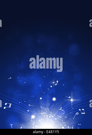 abstract background with music notes and blurry lights Stock Photo - Alamy