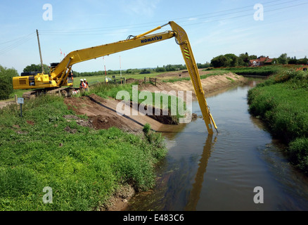 Dredging the River Tone near Athelney on the Somerset Levels, England Stock Photo