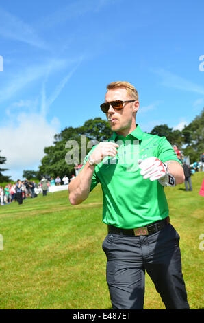 Newport, Wales. July 5th 2014. Ronan Keating Taking Part in The Celebrity Cup at the Celtic Manor Resort in Wales. ROBERT TIMONEY/Alamy LiveNews. Stock Photo