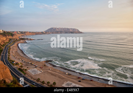 Beach in the district of Miraflores, Lima, Peru. Stock Photo