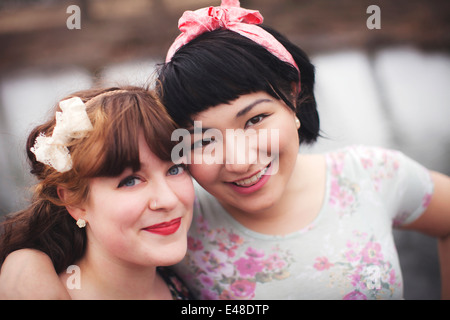 Portrait of two female friends Stock Photo