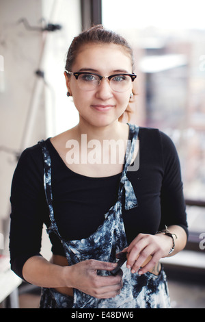 Portrait of smiling woman Stock Photo