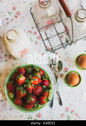 View from above on breakfast meal Stock Photo