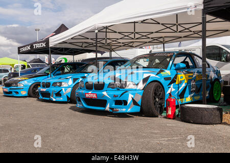 Tours, France. 05th July, 2014. A Nascar being prepared for the Tours Speedway, Tours, France. Stock Photo