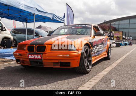 Tours, France. 05th July, 2014. A Nascar being prepared for the Tours Speedway, Tours, France. Stock Photo