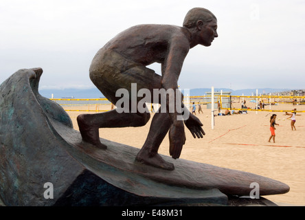 Statue of surfer at Hermosa Beach Stock Photo