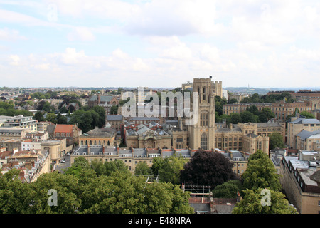 City Museum and Art Gallery, Wills Memorial Building seen from Cabot Tower, England, Great Britain, United Kingdom, UK, Europe Stock Photo