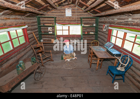 Washington, Fort Walla Walla Museum, Pioneer Settlement, relocated area buildings, Jacky cabin, boy's clubhouse Stock Photo