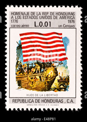 Postage stamp from the Honduras depicting 'Sons of Liberty', issued for the bicentennial of the United States. Stock Photo