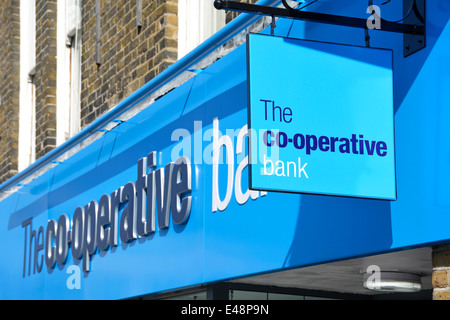 Co op high street bank branch signs Brentwood Essex England UK Stock Photo